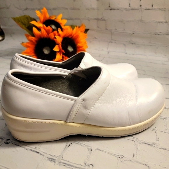 Spring Step White Leather Np Slip Clogs Size 9.5 - Picture 5 of 7